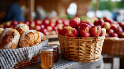 Farmers market local produce fresh fruits vegetables artisan bread homemade jam organic honey farm to table community supported agriculture seasonal food small business vendors