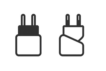 Obraz premium USB wall charger adapter icon in minimal outline style, modern power charging accessory vector