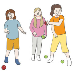 Happy kids playing ball