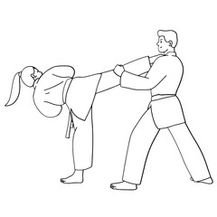 Karate fight training
