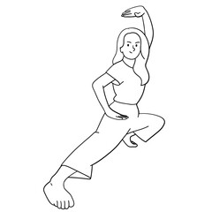 Woman training karate