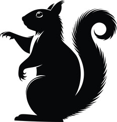 woodland creature silhouette black squirrel 