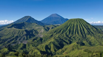 Majestic volcanoes erupting with life indonesia nature photography lush landscape aerial view adventure awaits