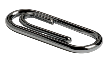 Closeup Polished Silver Paperclip