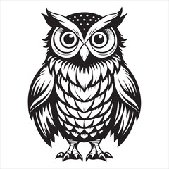 Fototapeta premium perched owl vector vector outline