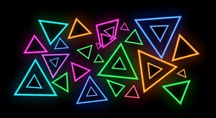 Neon Triangles - A Vibrant Geometric Abstract Design.