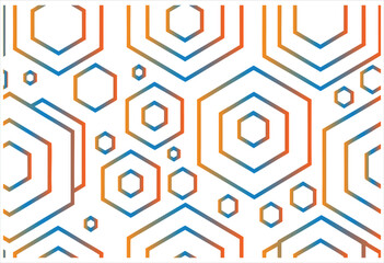 Colorful Hexagon Geometric Seamless Vector Pattern Background
