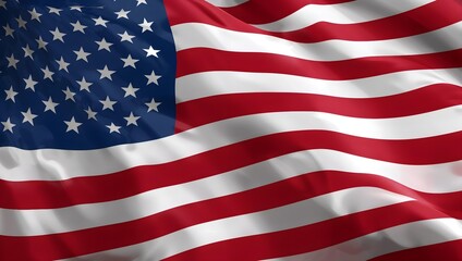 Obraz premium United States Flag Waving with Bright Colors and Detailed Fabric Texture