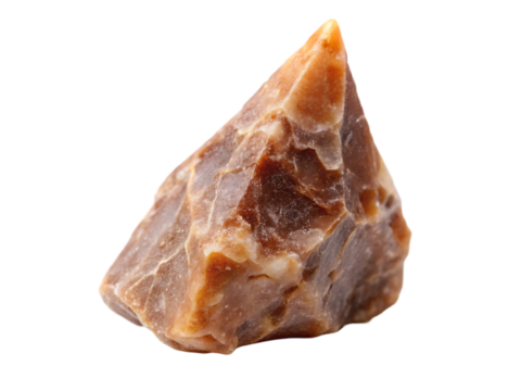 Sharp, pointed stone with a brown tip isolated on white background ,PNG. AI Generated