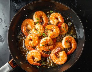 Generated image　調理中のエビの料理