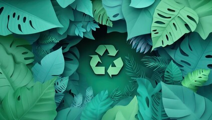 Recycled leaves environmental concept