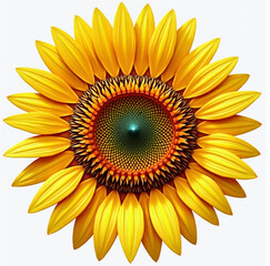 Sunflower in Full Bloom: A close-up view showcases the intricate detail of a sunflower in full bloom, its bright yellow petals radiating outwards.
