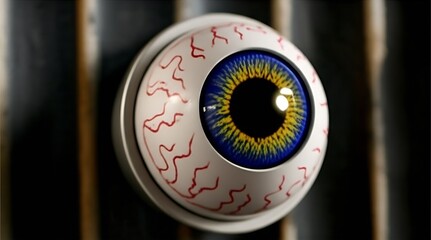 Spooky yet playful eyeball-shaped doorbell that roars like a monster head when pressed, creating a fun, frightful Halloween greeting.