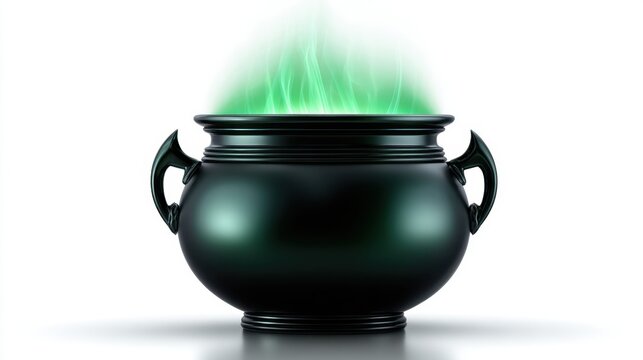 Steaming cauldron bubbles with magical energy in a darkened room, welcoming creativity and spookiness for Halloween celebrations and witchcraft activities