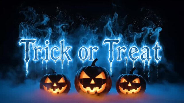 trick or treat spooky jack-o-lanterns halloween night