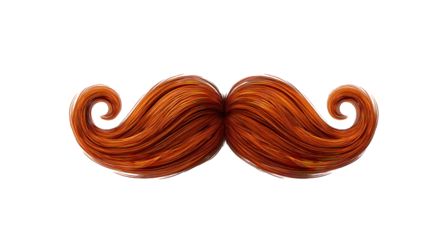 Abstract Red And Orange Geometric Mustache Design