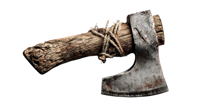 Antique Axe Against Black Background - Powered by Adobe
