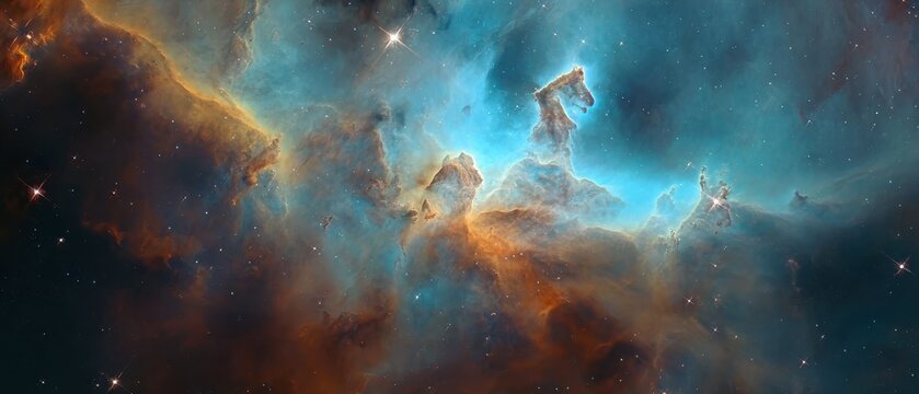 Colorful space galaxy cloud nebula, stary night cosmos, universe science astronomy, supernova background wallpaper
