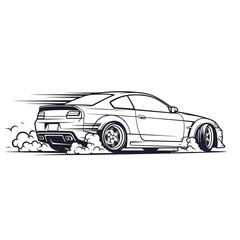 Obraz premium Sports car drifting with smoke and motion blur effect Keywords: sports car, automotive, vehicle