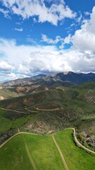 Mountain valley aerial view