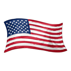 Fototapeta premium 3d american flag isolated on transparent background