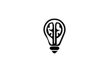 Innovation and Knowledge Concept - Lightbulb Brain Icon for Business, Apps, and Education 64x64 icon for UI/UX, Technology, and Corporate Strategy