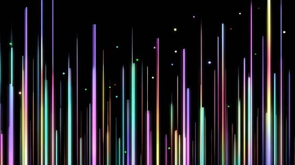 an array of vibrant, streaking lights that resemble a festive display or possibly a digital glitch against a dark background. these lights vary in hues and intensity, creating a dynamic visual effect