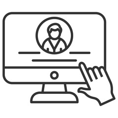 Social Profile Outline Icon