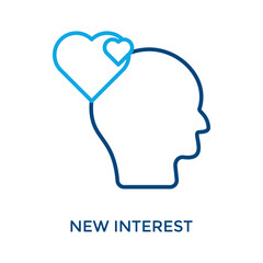 New Interest Icon Outline Color Style. Vector Illustration For Graphic Design