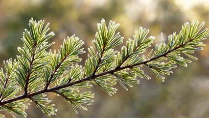 Frosted pine branch - Powered by Adobe