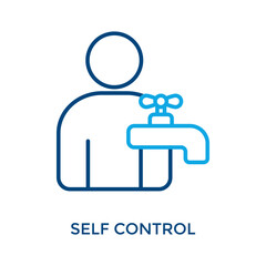 Self Control Icon Outline Color Style. Vector Illustration For Graphic Design