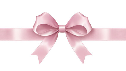 A beautifully crafted pink satin bow elegantly tied on a smooth ribbon. perfect for gift wrapping. celebrations. or decorative embellishments. set against a clean white background