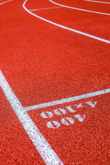Running track in the stadium, sport background and texture. Running track for athletics
