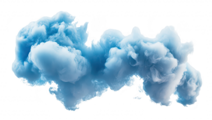 A serene and ethereal cloud formation in soft blue hues. floating gracefully against a pale sky. evoking a sense of tranquility and calmness. ideal for use in nature-themed projects