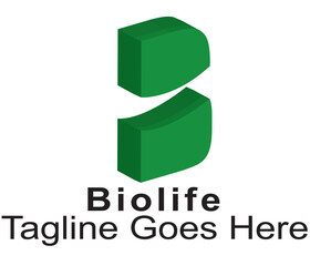 3d logo od B letter, different colors