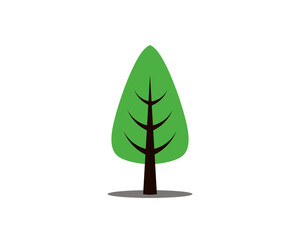 Flat Green Tree Illustration 