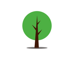 Flat Green Tree Illustration 