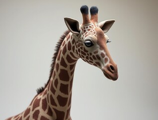 Obraz premium Giraffe head profile portrait studio shot