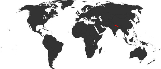 Fototapeta premium Nepal Vector Map Outline SVG