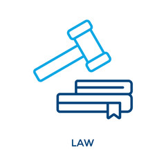 Law Icon Outline color Style. Vector Illustration For Graphic Design