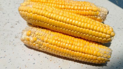 Close up shot of sweet corn.
