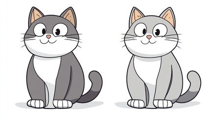 Obraz premium Cartoon cats sitting