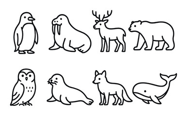 Silhouette illustrations of diverse animals on dark background
