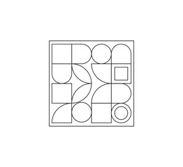 Minimalist geometric artwork poster with simple shapes and figures. Abstract vector pattern design, business presentation, branding package, fabric print, wallpaper. white background