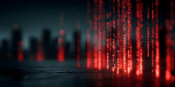 Cybersecurity Alert: Hacked Network Warning and Data Breach Visualization for Cybercrime Awareness - Powered by Adobe