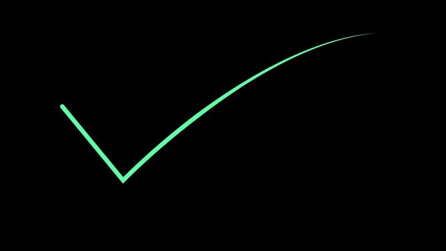 checkmark vector swoosh on black background.