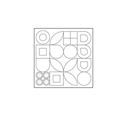 Minimalist geometric artwork poster with simple shapes and figures. Abstract vector pattern design, business presentation, branding package, fabric print, wallpaper. white background