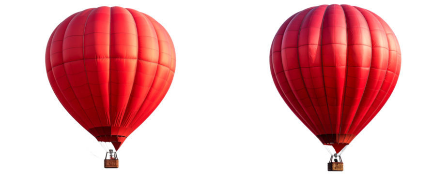Sat of Bright Scarlet Hot-Air Balloon – Floating Adventure Travel Icon PNG - Powered by Adobe