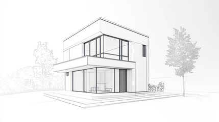 Modern house design sketch