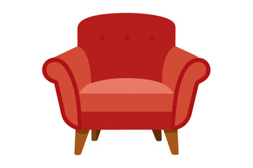 red leather armchair isolated
